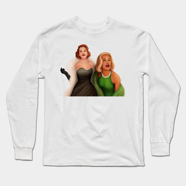 Evelyn Hugo and Celia St. James green background Long Sleeve T-Shirt by misswoodhouse